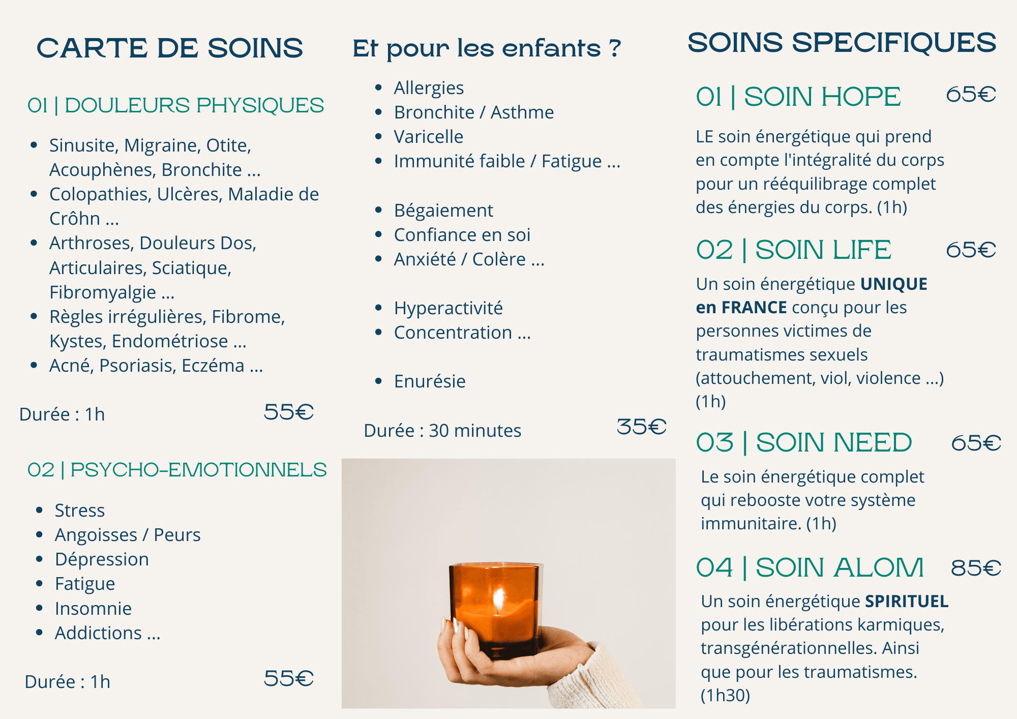 Brochure tarifs soins energetiques